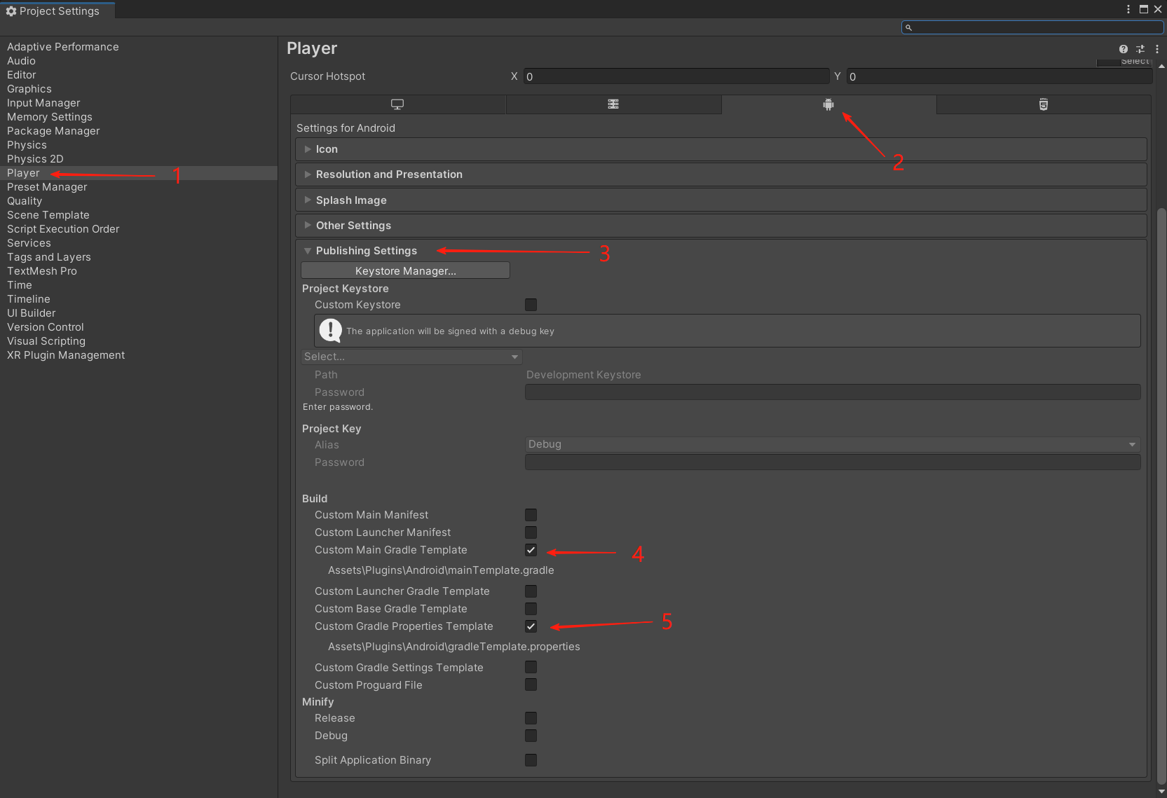 Custom Main Gradle Template